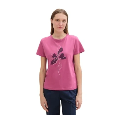 Bild av TOM Tailor Kurzarm Tshirt med print, Storlek: 42, Pink