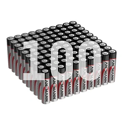 Bild av Ansmann batterier AAA 100 stycken alkaliskt mikrobatteri perfekt för ljuskedja, LED ficklampa, leksak, fjärrkontroll, väderstation, radio, nattljus, klocka, Micro