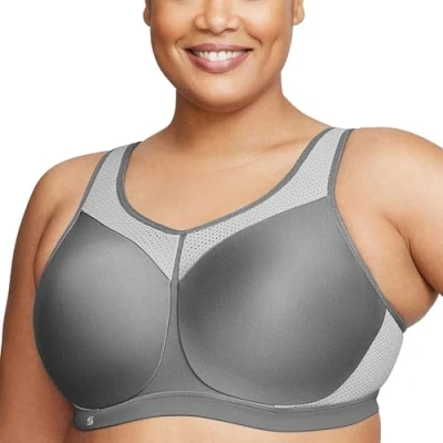 Bild av Glamorise dam sport bh i plusstorlek, hög stötdämpning, med bygel #9066., Grått, 95G