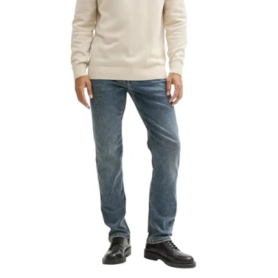 Bild av TOM TAILOR Marvin raka jeans för män, 10182 Mid Stone Green Cast Denim, 33W x 32L