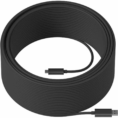 Bild av Logitech Strong USB kabel typ A (hane) till 24 pin C 3.2 45 m Active Optical Cable (AOC), plenum för Room Solution Huddle, Large