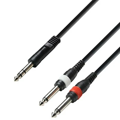Bild av Adam Hall Cables K3YVPP0300 3 Star Series ljudkabel (6,3 mm stereostereostereotill 2 x 6,3 mono, m)