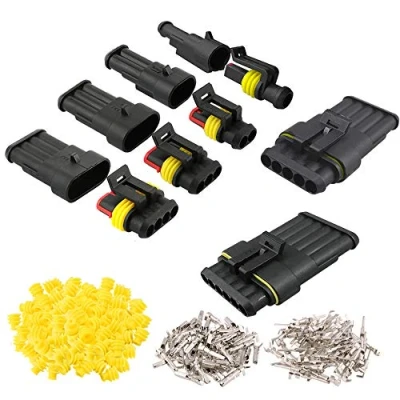 Bild av QitinDasen 12 Set Bil Vattentät Elektrisk Kontakter, Förseglad Kontakt Plugg Uttag Kit, för Lastbil Båt (1 Stift/2 Stift/3 Stift/4 Stift/5 Stift/6 Stift)
