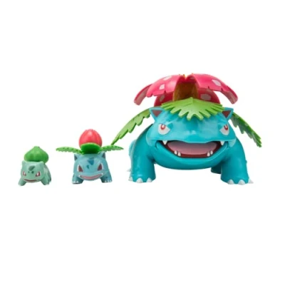 Bild av Pokémon PKW2775 Select Evolution 3 Pack Funktioner 2 Bulbasaur, Ivysaur och 12 tums Venusaur stridsfigurer, Multi
