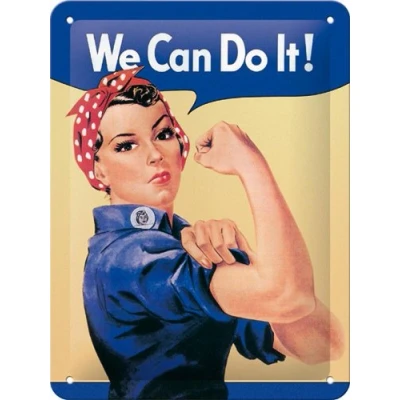 Bild av Nostalgic Art Plåtskylt i retrostil, We can do it Presentidé för kvinnor, av metall, Deko vintagedesign, 15 x 20 cm
