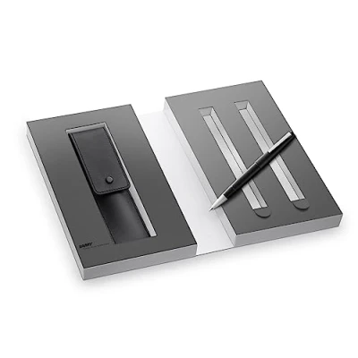 Bild av LAMY Set Med 2000 Reservoarpennor i Matt Svart Och Läderfodral För Ett Skrivverktyg Inkl. Presentförpackning