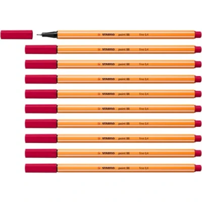 Bild av Fineliner STABILO point 88 Ask med 10 Karmosin
