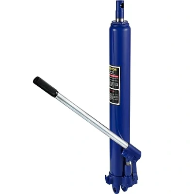 Bild av VEVOR Hydraulisk lång rummmyft, 8 ton/1 7363 pund kapacitet, med enkel kolvpump och gaffelhuvudbas, manuell lyftplattyft handtag, för garage/lastkanter, motorlyft, blå