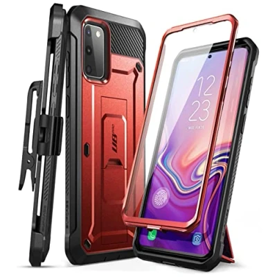 Bild av SUPCASE Fodral för Samsung Galaxy S20 FE 5G 2020 utgåva [Unicorn Beetle Pro Series] smal fullkropp skyddande skal med inbyggt skärmskydd och ställ Röd