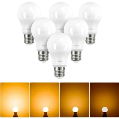 Bild av Linkind LED E27 Edison skruv dimbar glödlampa, 9 W (motsvarar 60 W), A60 varm vit 2700 K, 806 lumen, frostad, ERP, CE certifierad, 6 pack