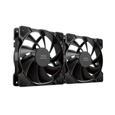 Bild av MARSGAMING Mars Gaming MF PWMX2 svart, Kit 2 120 mm fläktar, ultratyst FDB 12 dB, antivibrationssystem, PWM system