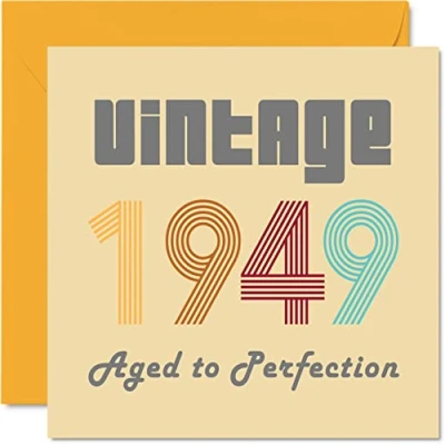 Bild av 75 årsfödelsedagskort för män kvinnor vintage 1949 åldrad till perfektion födelsedagskort roligt henne honom, 145 mm x bästa vän födelsedag gratulationskort mamma pappa farfar