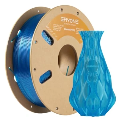 Bild av ERYONE PETG filament 1,75 mm, 3D skrivarfilament PETG, +/ 0,03 1 kg/spole, transparent blå