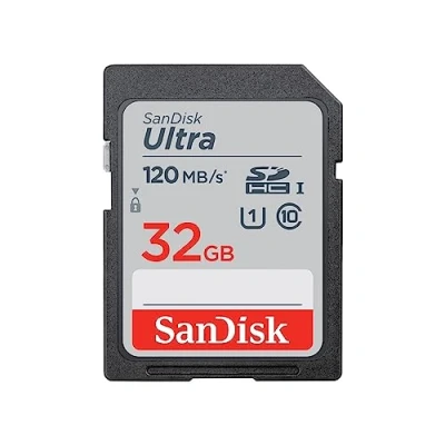 Bild av SanDisk Ultra 32GB SDHC Memory Card, Up to 120 MB/s, Class 10, UHS I, V10, 3 packs