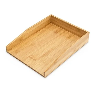 Bild av Relaxdays Brevfack Bambu, skrivbordsfack för A4 papper, dokument, stapelbar, H x B D: 6 25 34 cm, natur