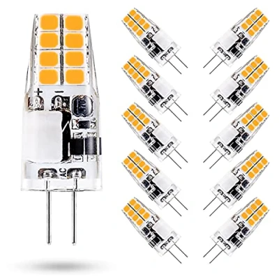 Bild av ONSTUY G4 LED Lampor,3W Lampor Varmvit 3000K,Motsvarande 35W Halogenlampa,300Lm,AC/DC 12V,Ej Dimbar Energisparande Lampor,360 Strålvinkel,Lngen Flimmer,10 Stycken