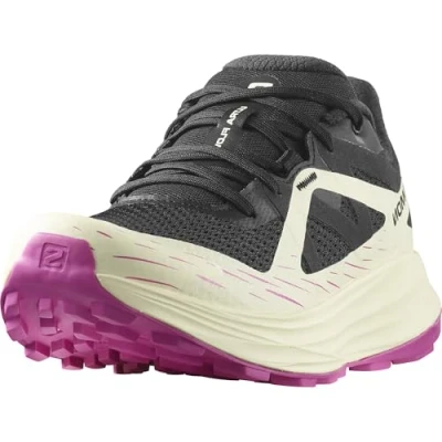 Bild av Salomon Ultra FLOW Löparskor terräng, Storlek: 42 2/3, Black/transparent yellow/rose violet Textil/syntet