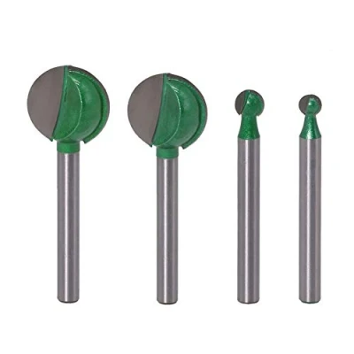 Bild av Gasea 4 st 6 mm skaft kärna låda ände spårsvarvning router bit CNC rund näsa spår skärare snickeriverktyg bitar (6/8/20/22 mm)