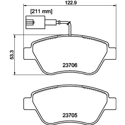 Bild av MINTEX MDB3193 Jeu de plaquettes frein avec contact du palpeur d&#039;usure intégré vis d&#039;étrier accessoires FIAT: 500 3 portes