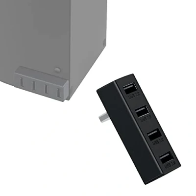 Bild av Xbox Series X/S USB Hub 2.0, Mcbazel 4 portar förlängning med multiport hög hastighet hubb bärbar expansionsadapter för splitter kompatibel seriens konsol svart