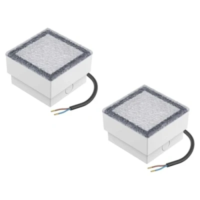 Bild av ledscom.de 2 st LED gatsten mark infälld belysning CUS för utomhusbruk, IP67, vinklad, 10 x 10cm, varmvit
