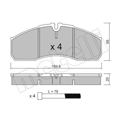 Bild av Bromsbeläggssats, skivbroms METELLI 22 0578 5