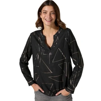 Bild av CECIL TOS Melange Foilprint blus, svart melange, XS