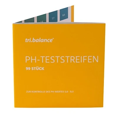 Bild av tri.balance pH testremsor 99 stycken 1 pack I mätområde 5,68,0 värde mätning urin vatten kontroll av syra bas stottbytet