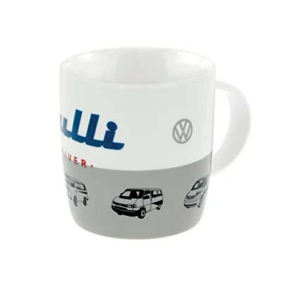 Bild av BRISA VW Collection Volkswagen keramik kaffe te cappuccino kopp havregryn mugg för kök T1, T2, T3, T4, T5, T6 buss (370 ml/Bulli driver/färgglad)
