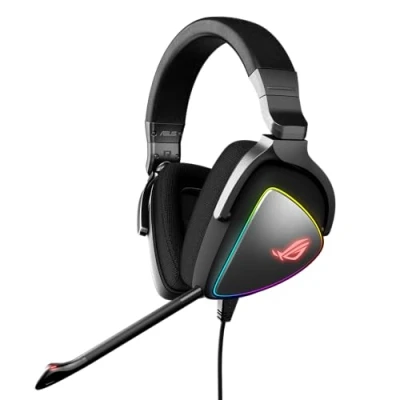 Bild av ASUS ROG Delta RGB Gaming Headset with Hi Res ESS Quad DAC, Circular Lighting Effect and USB C Connector for PCs, Consoles Mobile Gaming, BLACK