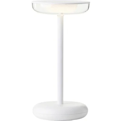 Bild av Briljant LED bord för inomhus och utomhusbruk 22 cm höjd, Ø 11 vit utomhusbord med touch dimmer mobil/trådlös/bärbar kan laddas via USB/batteri 200 lm &amp; 3 000 Kelvin