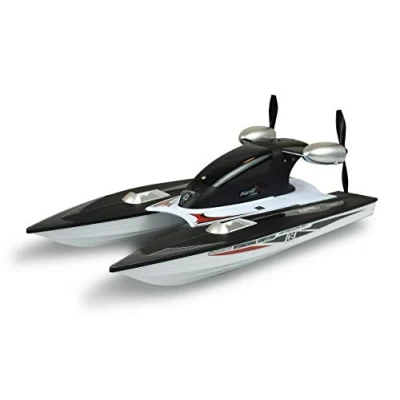 Bild av Amewi 26094 RC Propeller Speed Catamaran Boat, fjärrstyrd, RTR, 2,4 GHz, ca 20 km/h, från 8 år, svart vit