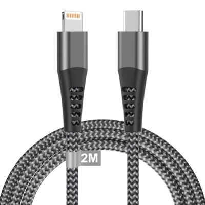 Bild av USB C till Lightning kabel 2 m [Apple MFi certifierad] iPhone laddare snabbladdning nylon typ för 14 Pro Max/14 Plus/13 Pro/12