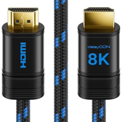 Bild av deleyCON 5m 8K HDMI 2.1 Kabel (48G, ULTRA Hög Hastighet) 8K@60Hz 4K@120Hz 2K@144Hz/165Hz EARC HDCP 2.3/2.2 Kompatibel med DTS:X Dynamisk HDR Dolby Atmos TV PS5 Xbox Soundbar Övervaka