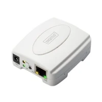 Bild av DIGITUS Snabb Ethernet skrivarserver med USB 2.0, 1x RJ45, A, oberoende operativsystem, skrivarserver, DHCP kapabel, TCP/IP, enkel installation, inkl. strömförsörjning, vit