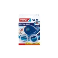 Bild av tesa film dispenser with office tape (2 rolls) 19 mm x 10 m crystal clear blue/red