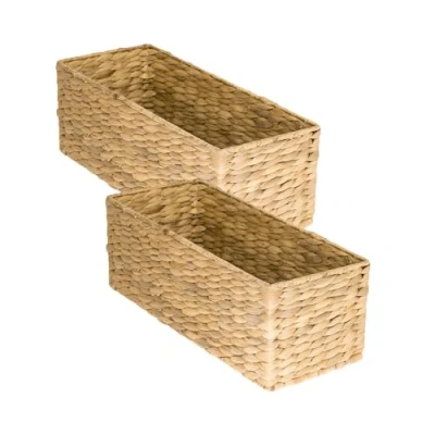 Bild av HMF Förvaringskorg badrum, korg flätad av vattenhyacint sjögräs set om 2 38 x 15 14 cm