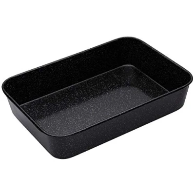 Bild av MasterClass Vitreous emalj rostningsburk, induktionssäker 1 mm stål med repbeständig beläggning, stor 40 x 28 cm (15,5 11 tum), svart