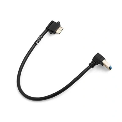Bild av System S Micro USB 3.0 90 vänster vinklad till typ A bakåtvinklad kabel adapter datakabel laddningskabel 27 cm
