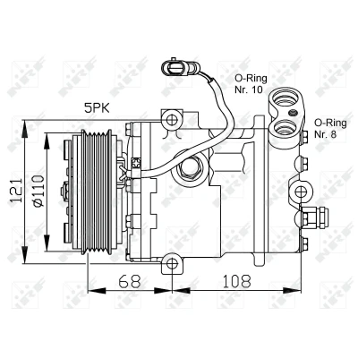 Bild av NRF 32197 compresseur De Climatisation SD6V10 12 PAG 46 avec huile OPEL: Astra G CC, Caravan, Berline