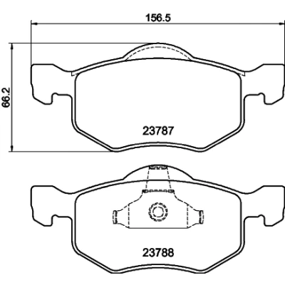 Bild av HELLA 8DB 355 010 141 Jeu de plaquettes frein non préparé pour indicateur d&#039;usure FORD: Maverick SUV, FORD USA: Escape I, II