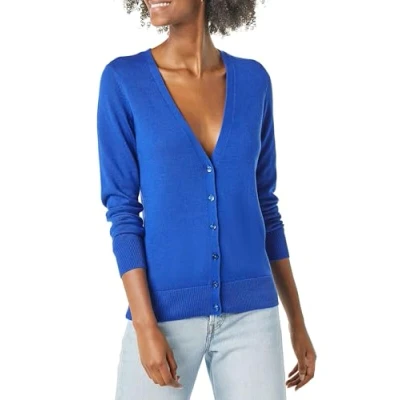 Bild av Amazon Essentials Kvinnors Lätt V ringad cardigan tröja (finns i plusstorlek), Ljusblå, XL