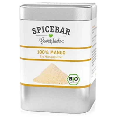 Bild av Spicebar Ekologiskt mangopulver 60 gram fruktpulver som frystorkats från 100 % mango perfekt för gröt, smoothies, bakning eller dekoration till kvargrätter