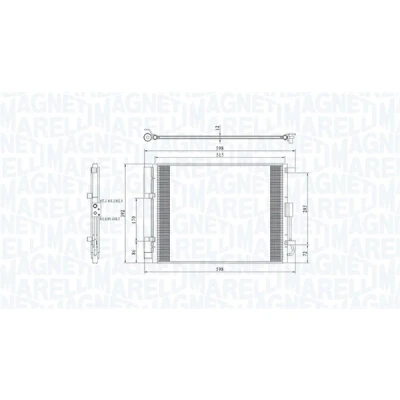 Bild av MAGNETI MARELLI 350203809000 Condenseur De Clim avec déshydrateur 515x379,4x12 379,4 515 12 HYUNDAI: i30 III Break, II 3/5 portes