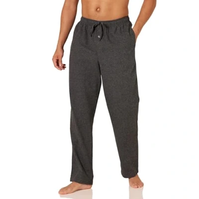 Bild av Amazon Essentials Men&#039;s Pyjamasbyxa i flanell (finns Big &amp; Tall), Kolsvart ljung, M