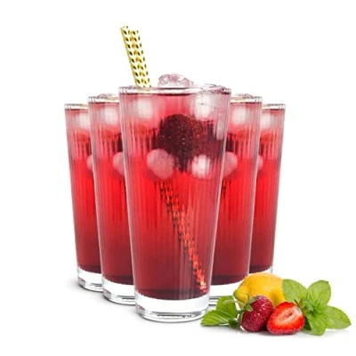 Bild av Sendez 6 longdrinkglas 400 ml med lättnad vattenglas juiceglas cocktailglas dricksglas