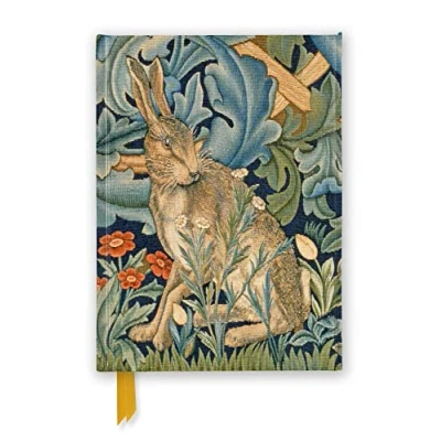 Bild av V&amp;A: William Morris: Hare from The Forest Tapestry (Foiled Journal): Unser hochwertiges, liniertes Blankbook mit festem, künstlerisch geprägtem Einband und Magnetverschluss