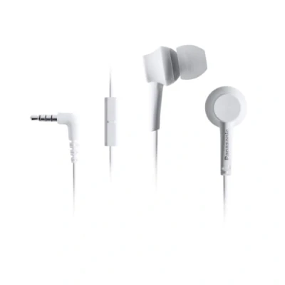 Bild av Panasonic RP TCM115E W in ear hörlurar headset, mobiltelefon, utbytbara passstycken (S/M/L), vit
