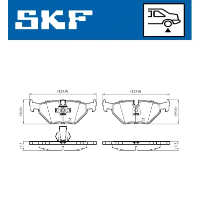 Bild av SKF VKBP 90561 Jeu de plaquettes frein préparé pour indicateur d&#039;usure