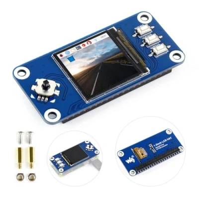 Bild av Waveshare Raspberry Pi 1.3inch IPS LCD Display HAT, 240x240 Pixels with embedded controller, communicating via SPI interface